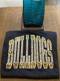 Bulldogs Sequins Comfort Color Black Tee