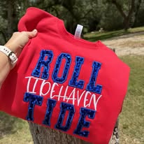 Roll Tide Sequins Independent RED Crewneck