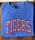 Tigers Sequins Comfort Color FLO BLUE Crewneck